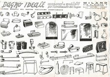 O204-BAGNO IDEALE-ACCESSORI X L'ARREDAMENTO BAGNO -MILANO-DEPLIANT PUBBLICITARIO
