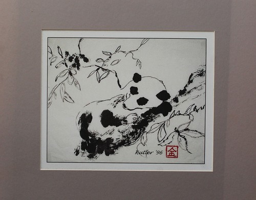 Orso panda inchiostro - , dipinto