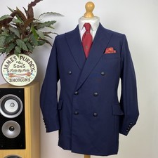 Giacca blazer militare doppiopetto bottoni blu navy Gieves & Hawkes (40R) BESPOKE