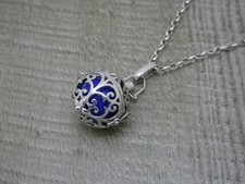 Catena ciondolo sfera sonora chiamante angelo inglese argento sterling originale