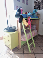 cameretta Letto A Castello Completa Con Scala E Scrivania