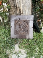 Quadro In Legno Decorazione Intagliato A Mano Personaggio Antiquariato Stile 800