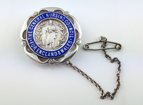 Vintage silver enamel - &,