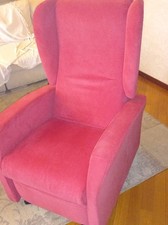 poltrona reclinabile  per anziani, antidecubito, colore rosso, con due motori 