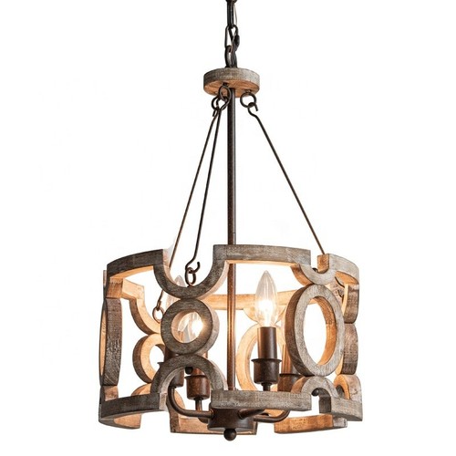 Lampadario rustico legno - lampadario, in