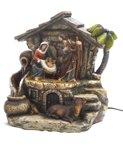 Fontana con presepe - con,
