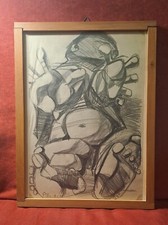 Disegno antico carboncino su - antico.,