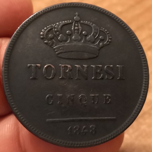 Moneta tornesi 1848 regno - tornesi, 1848,