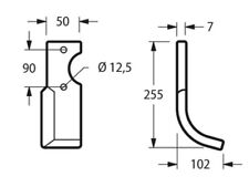 RICAMBIO ZAPPETTA FRESA MOTOZAPPA TIPO ORIGINALE BERTOLINI-YABE S.320 ARCO 50X7