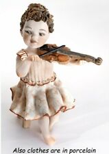 Statuina in Porcellana Capodimonte musica di bambina violinista bimba statuetta