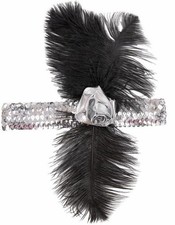 Fascia charleston piume nere - , e