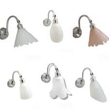 Applique moderna in metallo cromato e vetro specchio bagno parete a muro 1 LUCE