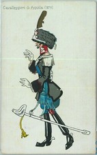 92169 - CARTOLINA d'Epoca ILLUSTRATA - COSTUME MILITARE: Cavalleggeri di ACQUILA
