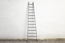 SCALA IN LEGNO DA APPOGGIO A PIOLI ANNI '40