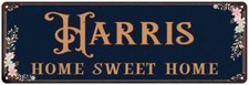 Insegna metallo personalizzata HARRIS Home Sweet Home look vittoriano 106180046369