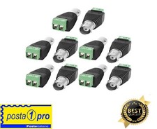 Connettore adattatore bnc morsetto femmina 2 poli a vite telecamera balun 10pz