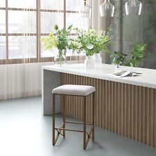 Sgabello da Bar Imbottito Cucina, Sgabello Altezza Bancone Senza Schienale Poggiapiedi in Metallo