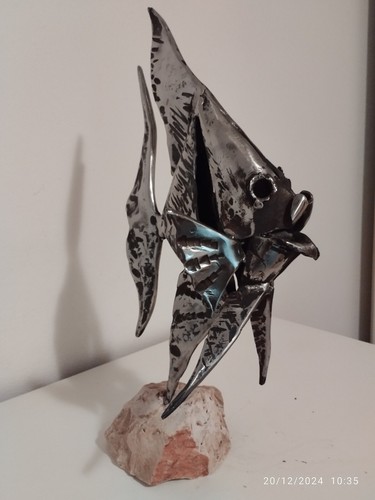 Scultura acciaio inox pesce - scultura,