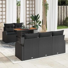 Set Divano da Giardino con archiviazione 6 pcs Poly Rattan Lounge Esterno vidaXL