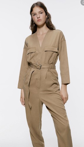 Zara tuta cargo donna beige - tuta,
