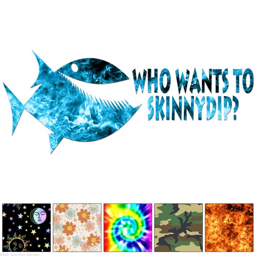 Skinny dip piranha adesivo - -,