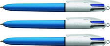 BIC 4Colori Original, Penne a Sfera a Scatto, Colorate, Punta Media (1 Mm), Canc