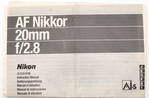Nikon foglio uso nikkor - d'uso,