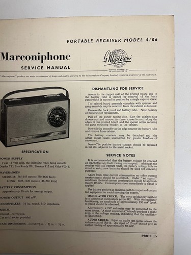 Marconiphone 4106 prtable - marconiphone,