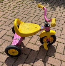 triciclo per bambini ROLLY TOYS, giallo e rosa, molto robusto
