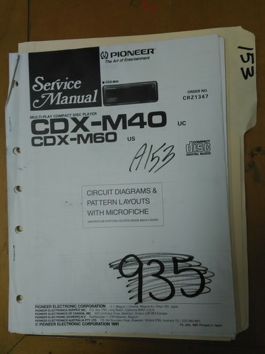 Pioneer cdx m40 m60 - m60, manuale