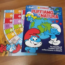 CONAD PUFFIAMO LA NATURA - Album COMPLETO - i Puffi  raccolta di trading card