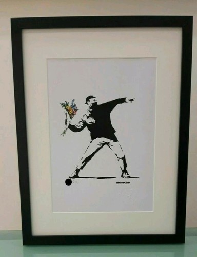Banksy flower thrower - thrower, print