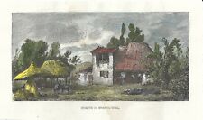 Stampa antica VALLE del BRENTA Casolare animali Vicenza 1880 Old antique print
