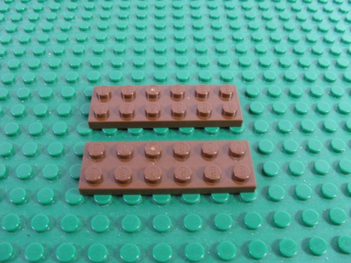 Lego vecchio piatto marrone - 2x,
