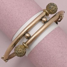 Antico Bracciale Vittoriano Etrusco Revival Oro Rosa Riempito Bypass