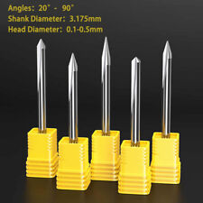 Punte router CNC incisore dritto fresa fine carburo forma V gambo 3,175 mm 2 flauti