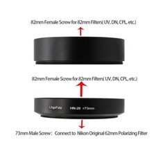 Paralume paralume copriobiettivo HN-26 per filtro Nikon 62 mm CPL a filtro UV/ND/CPL da 82 mm