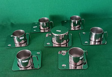 SERVIZIO 6 TAZZINE CAFFÈ + PIATTINI  + ZUCCHERIERA GUIDO BERGNA INOX 18/10. DA3