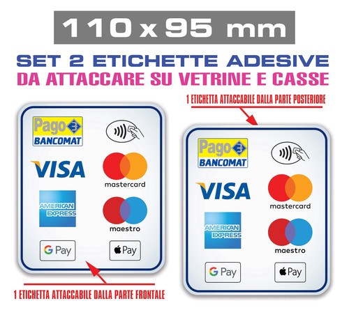 Set adesivi pagamento carte - 2,