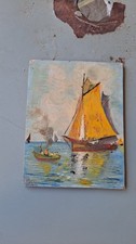 Quadro, Veliero Olio Su Tavola Ca 1960.