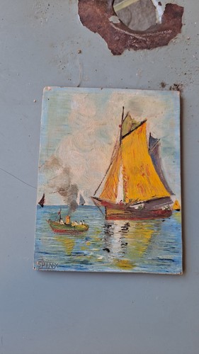 Quadro veliero olio - su, tavola