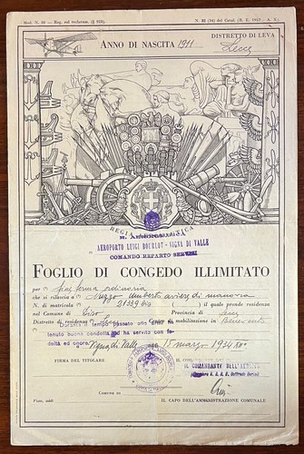 Foglio congedo illimitato - foglio,