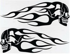 POSTER LOCANDINA ADESIVI FIAMME TESCHIO SKULLS SFONDO BIANCO MANIFEST AUTO MOTO