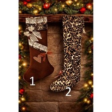 Calza befana panno marrone e