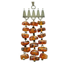 Design Pendente In Ambra 835 Argento PENDENTE IN AMBRA Collana In Argento