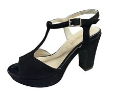 Sandali Vernissage E7970 camoscio nero tacco 10,5 cm plateau 3 cm Made in Italy