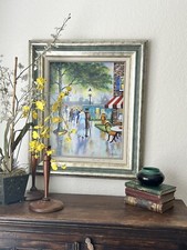 DIPINTO DON MINOLLA SMALTO SU RAME - PASSEGGIATA PARCO SERALE - FIRMATO/INCORNICIATO