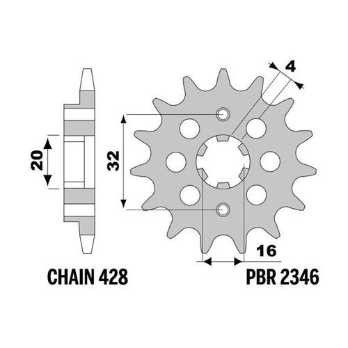 Pignone pbr z14 - pbr, denti