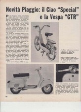 PUBBLICITA' ADVERTISING-PIAGGIO CIAO SPECIAL VESPA 125 GTR 1969 SCOOTER ITALIANI