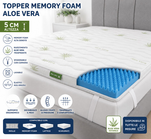 Topper materasso memory - topper, 5